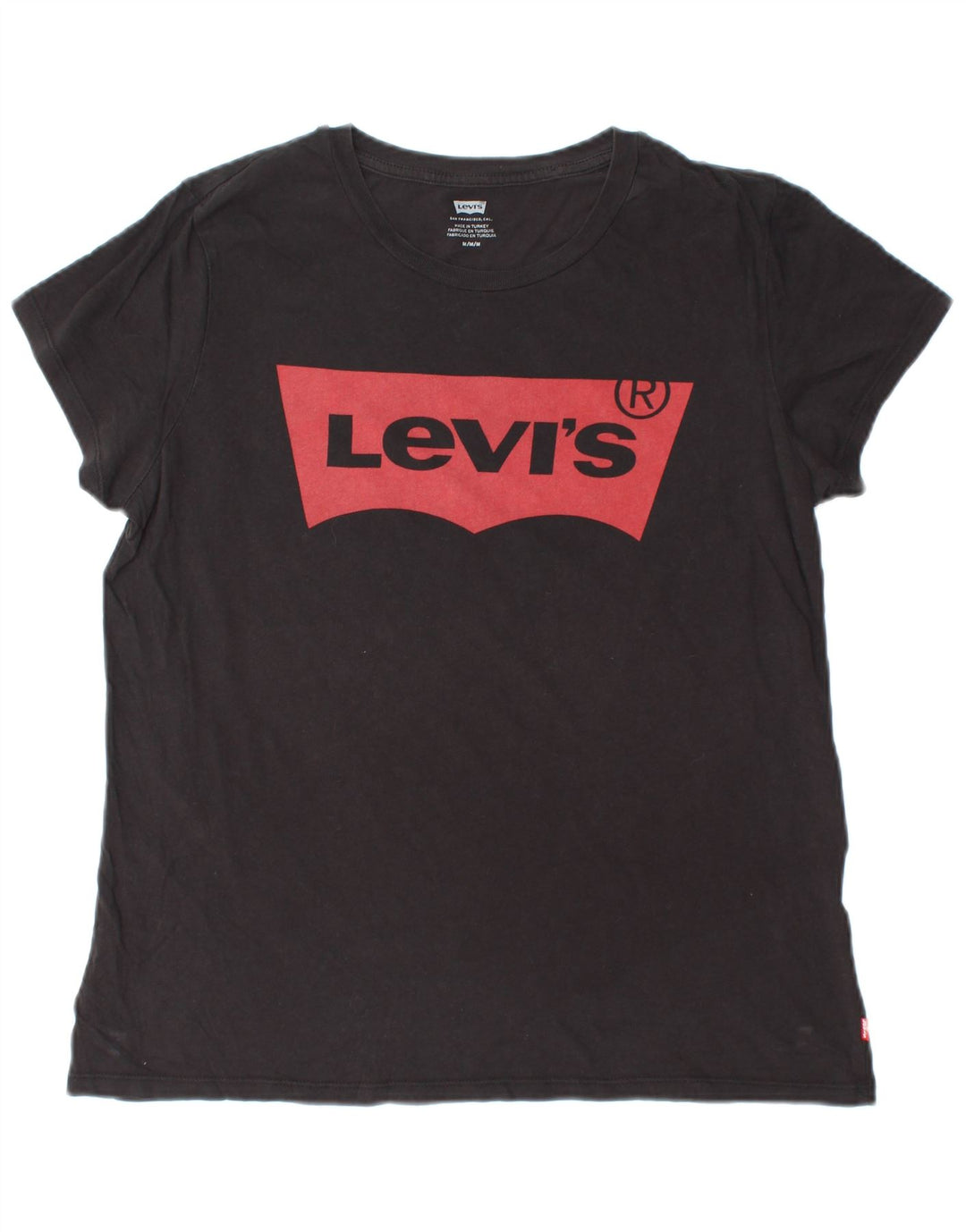 LEVI'S Womens Graphic T-Shirt Top UK 14 Medium Black