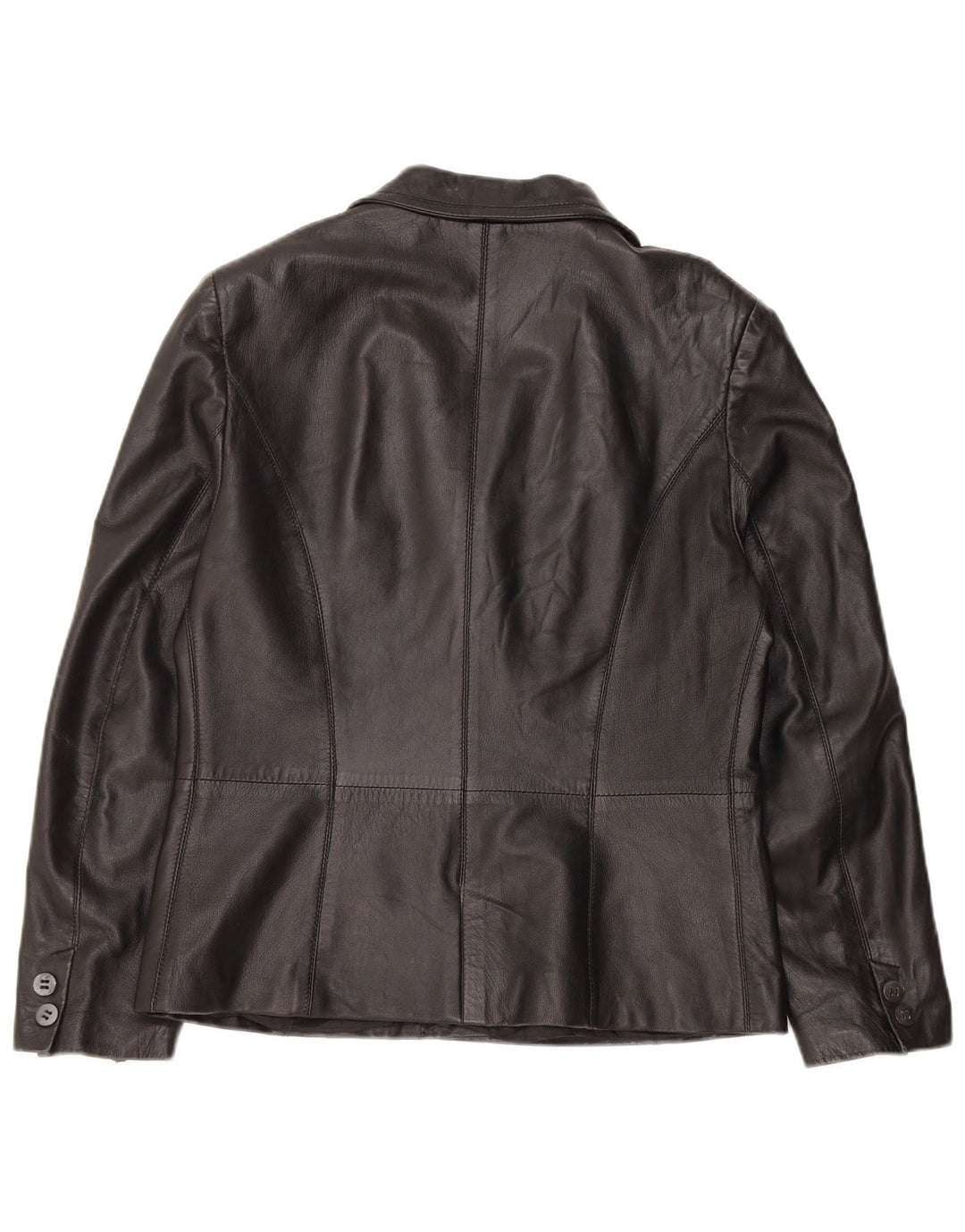 Vintage ženska kožna jakna sa 3 gumba IT 48 XL crna koža