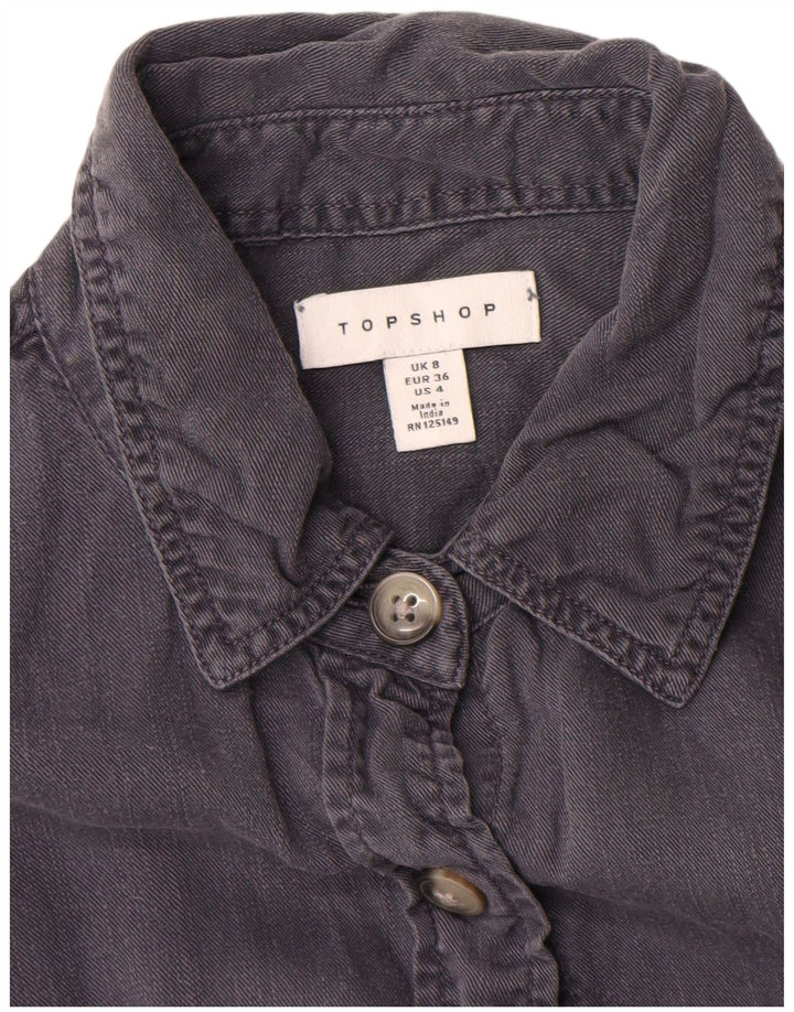 Topshop ženska košulja UK 8 Mala siva tencel