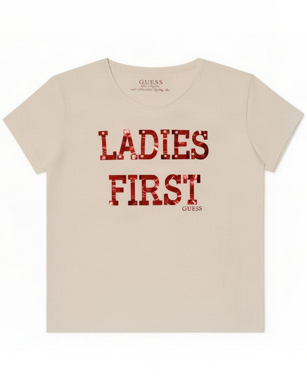 Guess Womens Graphic T-Shirt Top UK 14 Large White