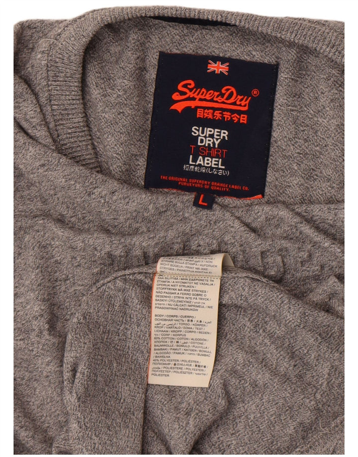 Superdry muška majica dugih rukava s grafikama, veliki sivi pamuk