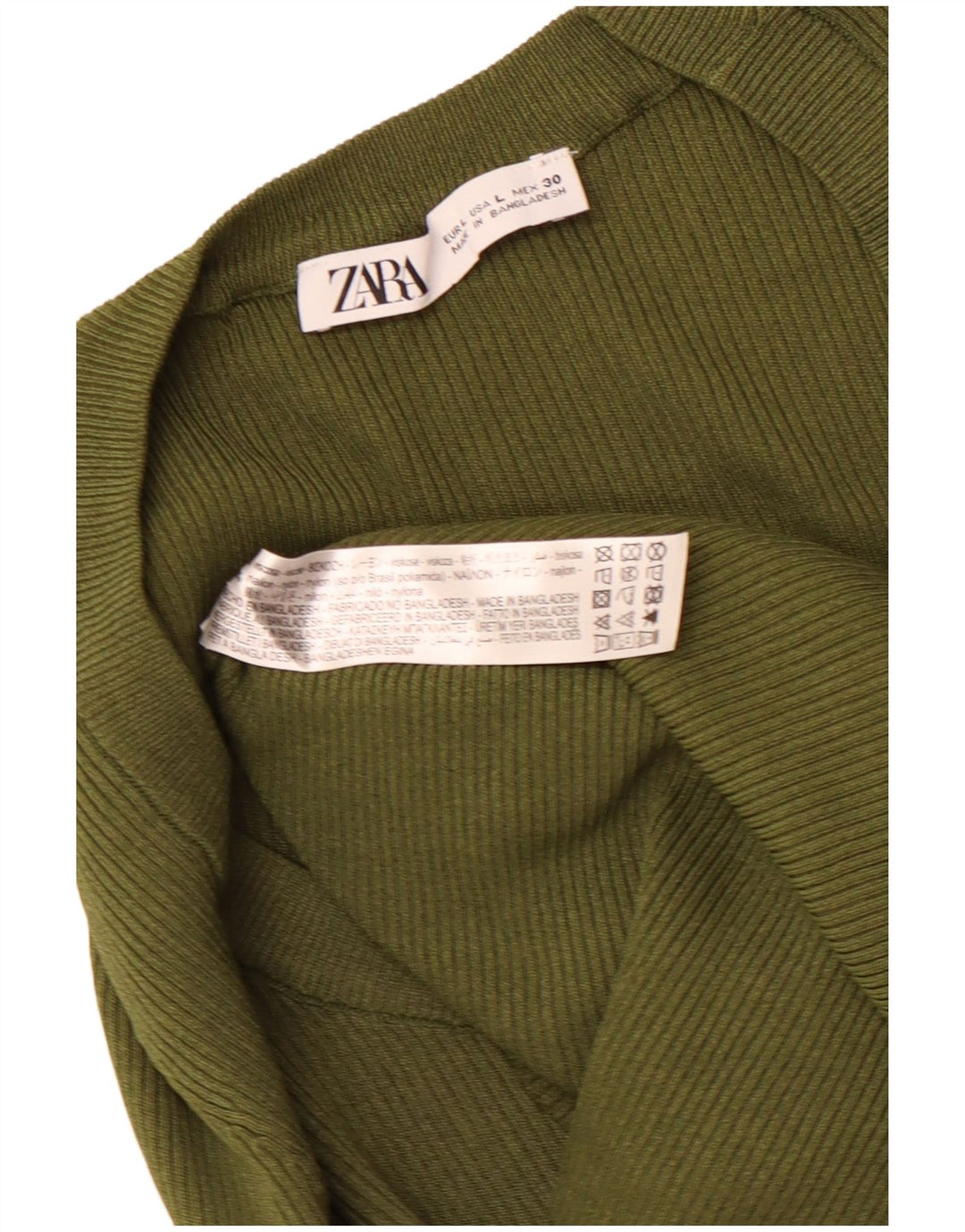 ZARA ženski kratki rukav dugih rukava UK 14 Veliki kaki viskoza