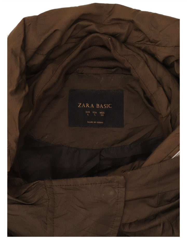 Zara ženska parka jakna s kapuljačom UK 16 Large Brown