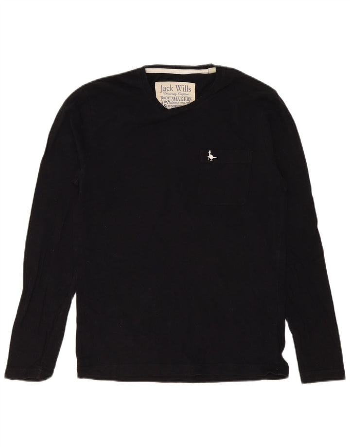 Jack Wills muška majica dugih rukava XS crni pamuk