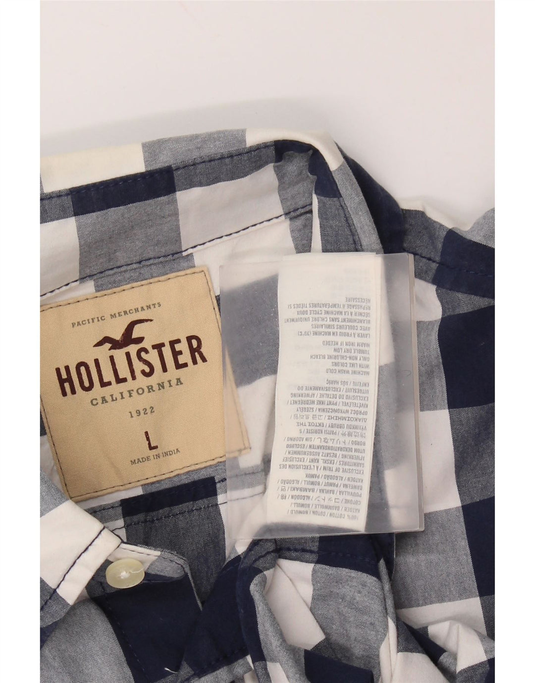 Hollister muška košulja velika tamnoplava gingham pamuk