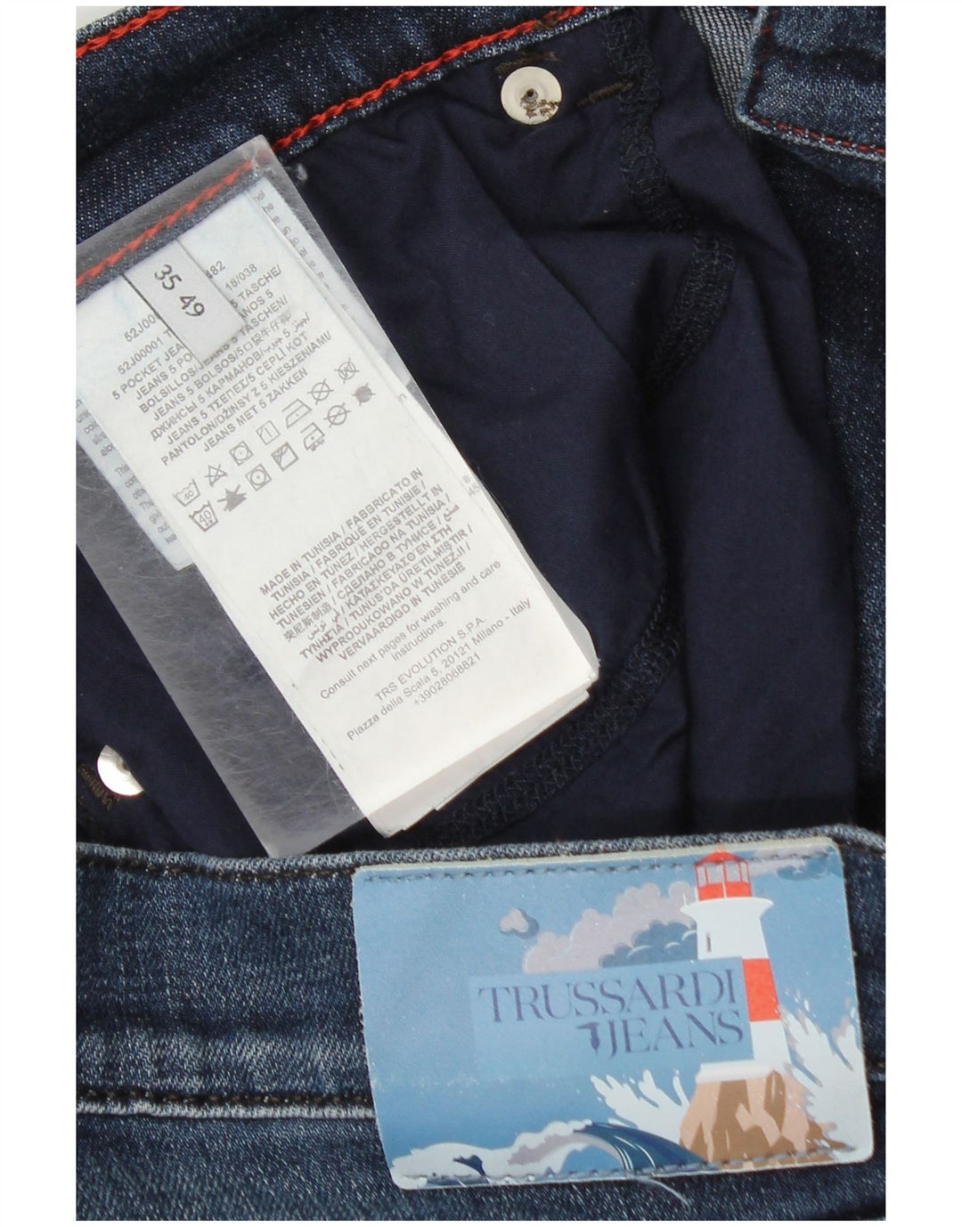 Trussardi muške ravne traperice W35 L31 plavi pamuk
