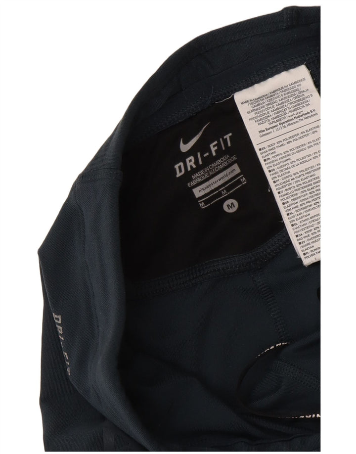 Nike Ženske Dri Fit Leggings UK 12 Medium tamnoplavi geometrijski poliester