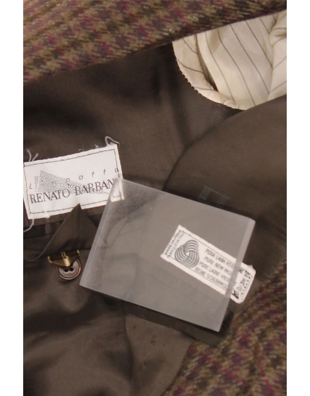 RENATO BARBANO Muški sako sa 2 gumba UK 40 Veliki smeđi karirani