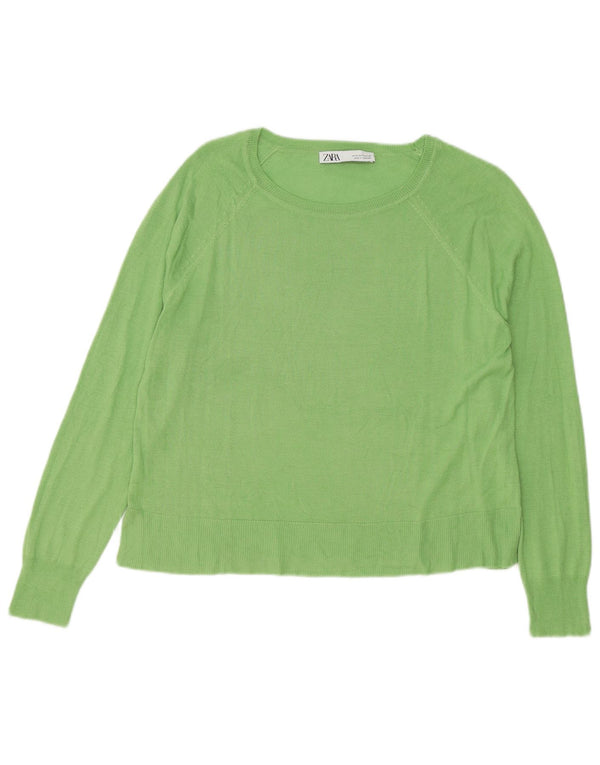 Zara ženski veliki džemper s veznim izrezom UK 10 Small Green