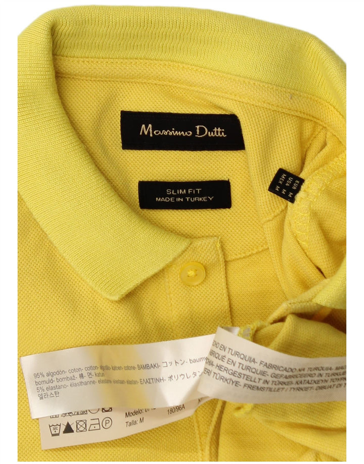 Massimo Dutti muška uska polo majica Srednje žuti pamuk