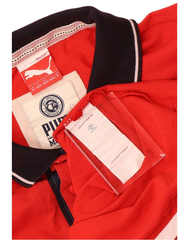 PUMA muška polo majica za ragbi srednje crvene pamučne boje