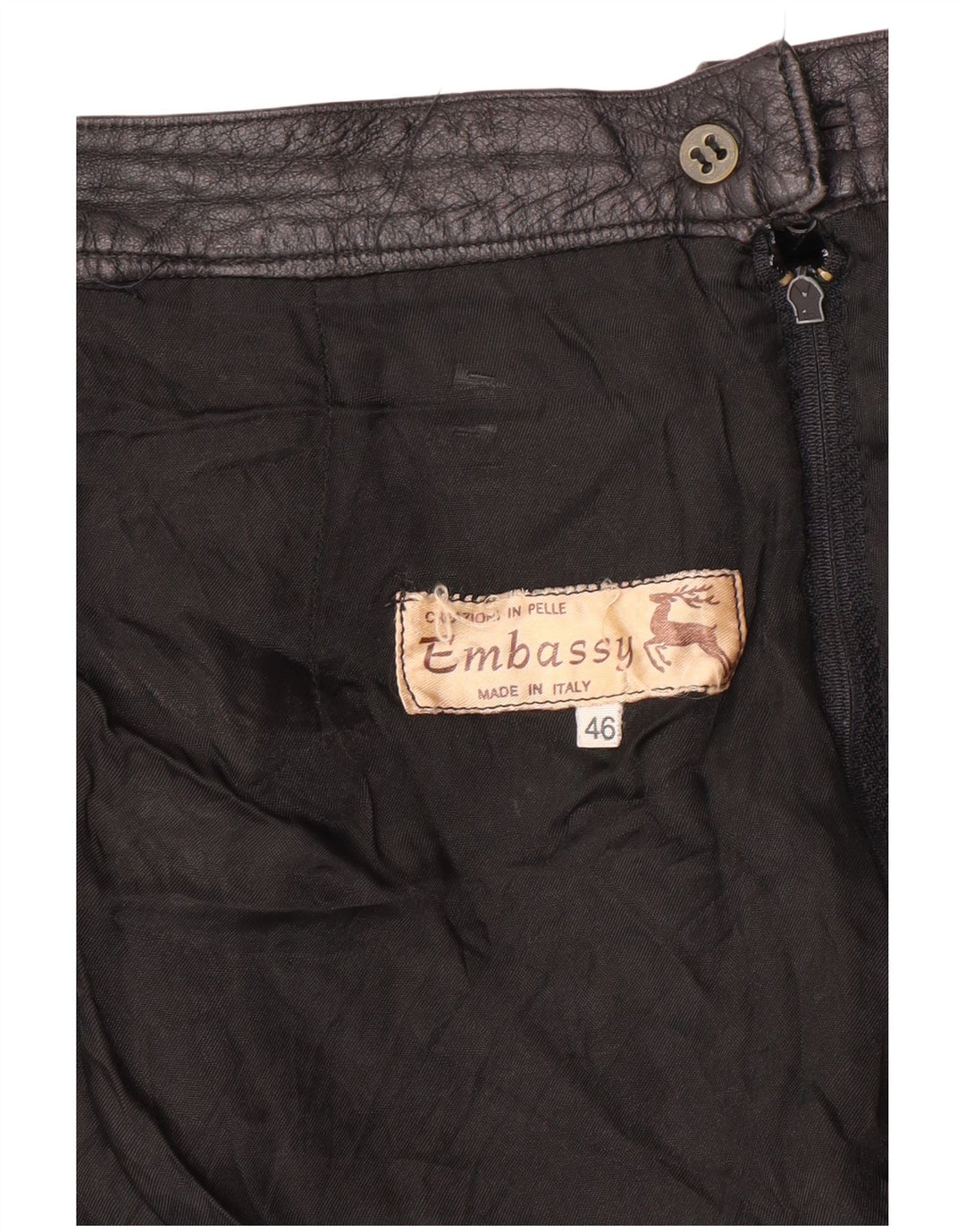 EMBASSY ženska kožna suknja visokog struka IT 46 velika W26 crna koža