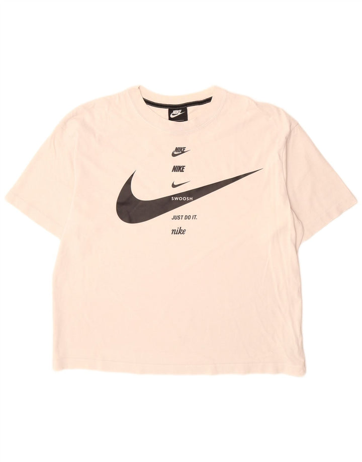 Nike Mens Swoosh Graphic T-Shirt Majica srednjih bijelih pamuka