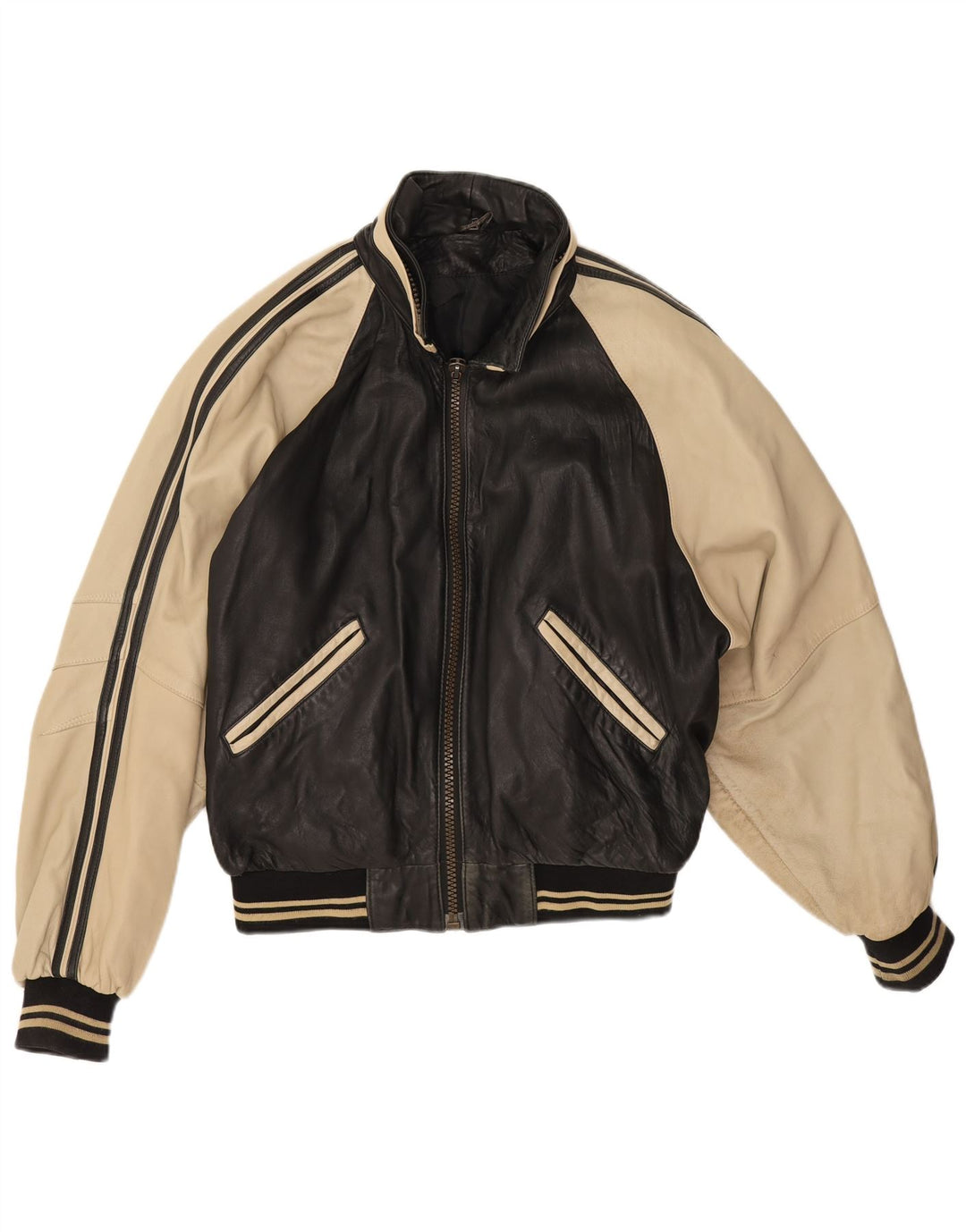 Vintage muška kožna jakna UK 38 srednje crna janjeća koža