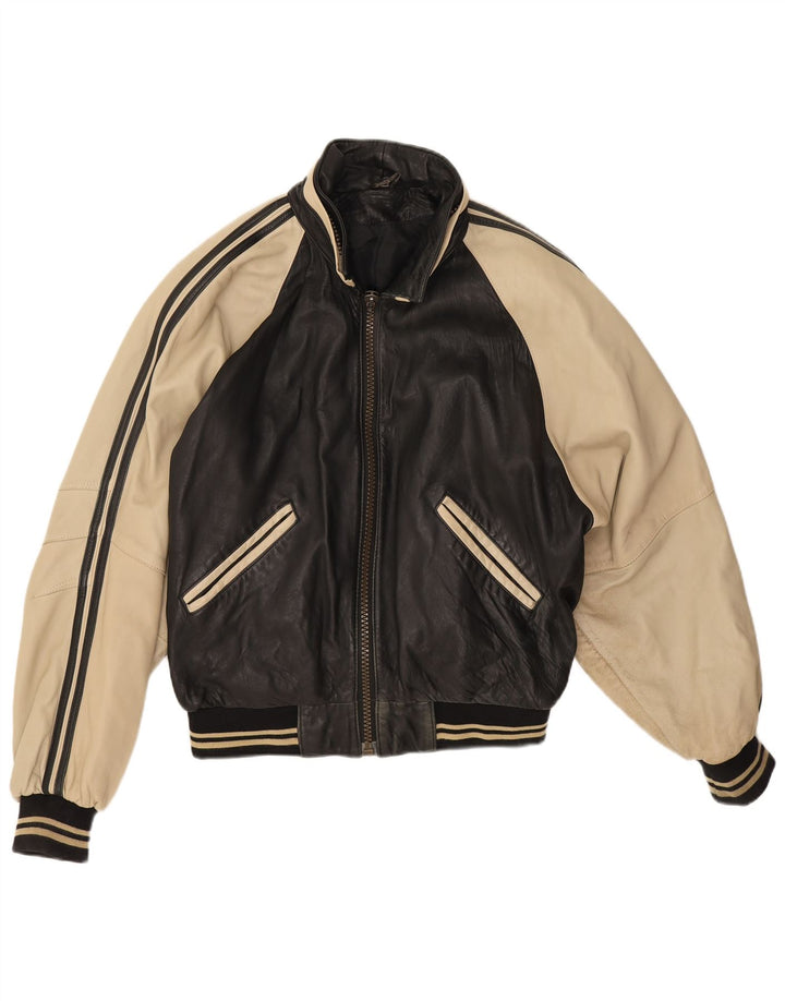 Vintage muška kožna jakna UK 38 srednje crna janjeća koža