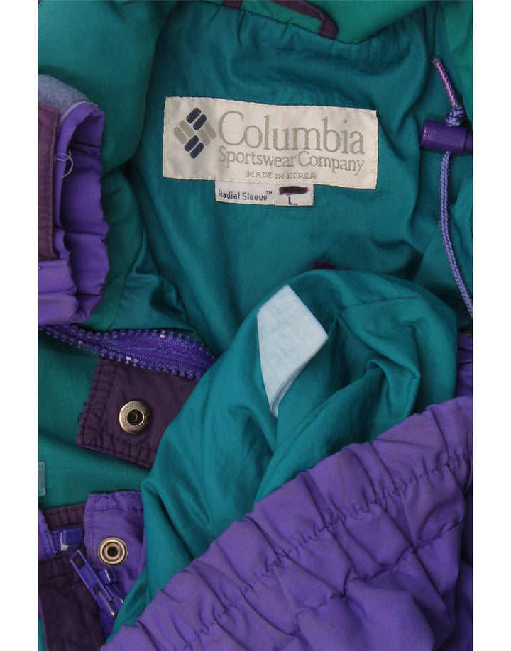 Columbia ženska velika vjetrovka jakna UK 16 Large Purple Colourblock