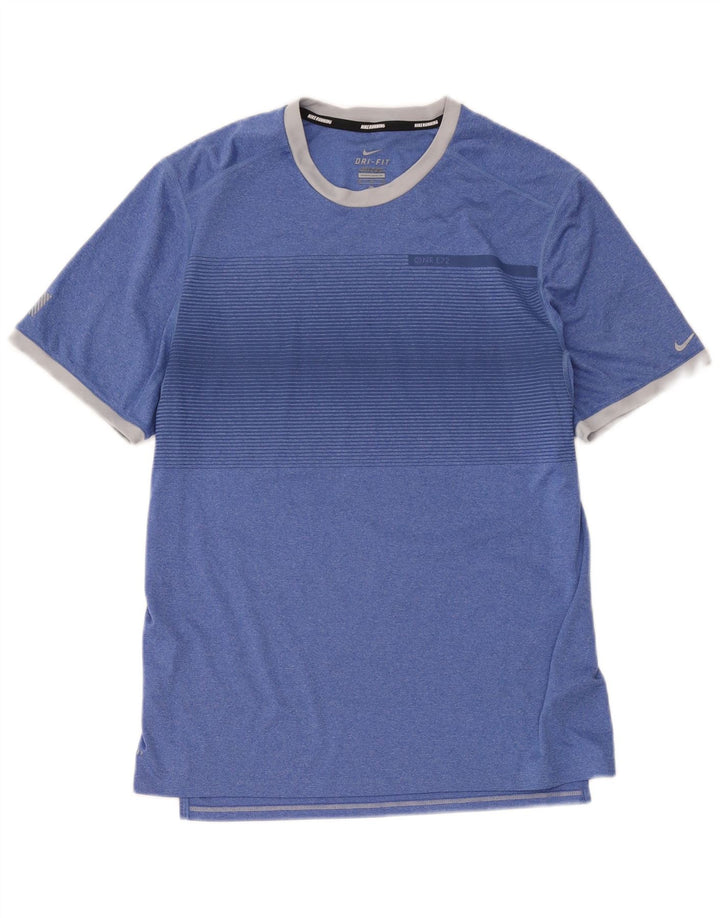 Nike Dri Fit T-Shirt Top srednje plave pruge od poliestera