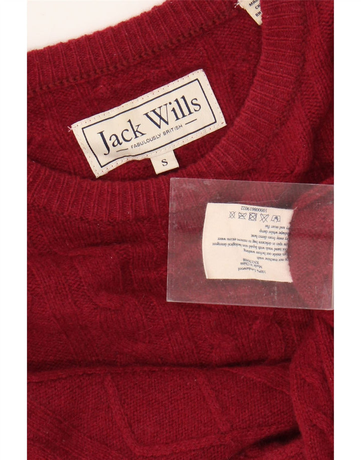 JACK WILLS Muški džemper s okruglim izrezom Mali crveni vuneni pulover