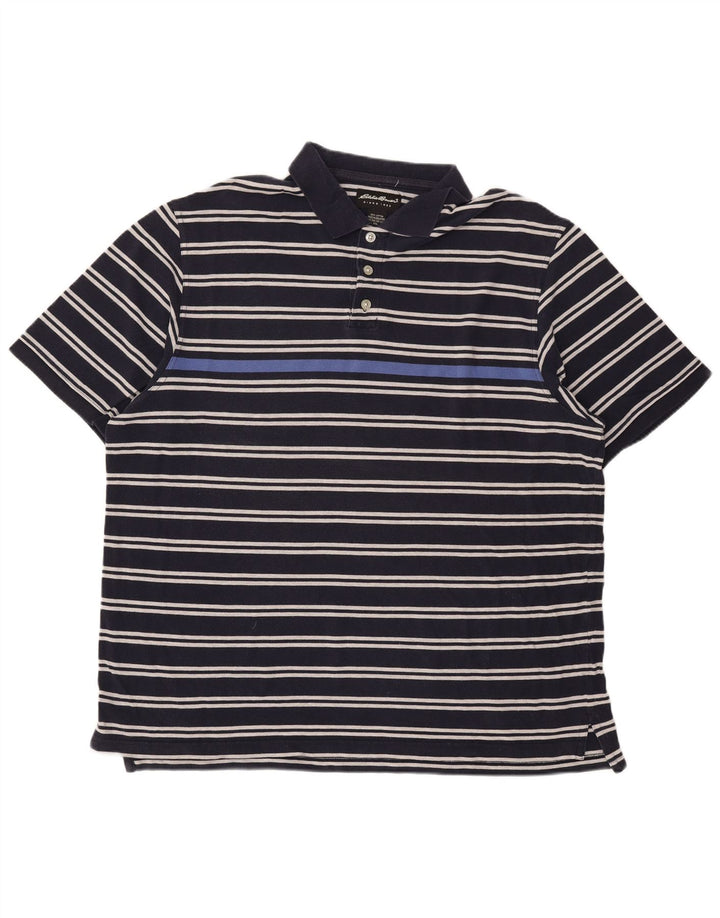 Eddie Bauer muška polo majica 2XL tamnoplavi pamuk na pruge