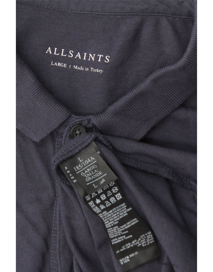 ALL SAINTS Muška polo majica velika tamnoplava pamuk