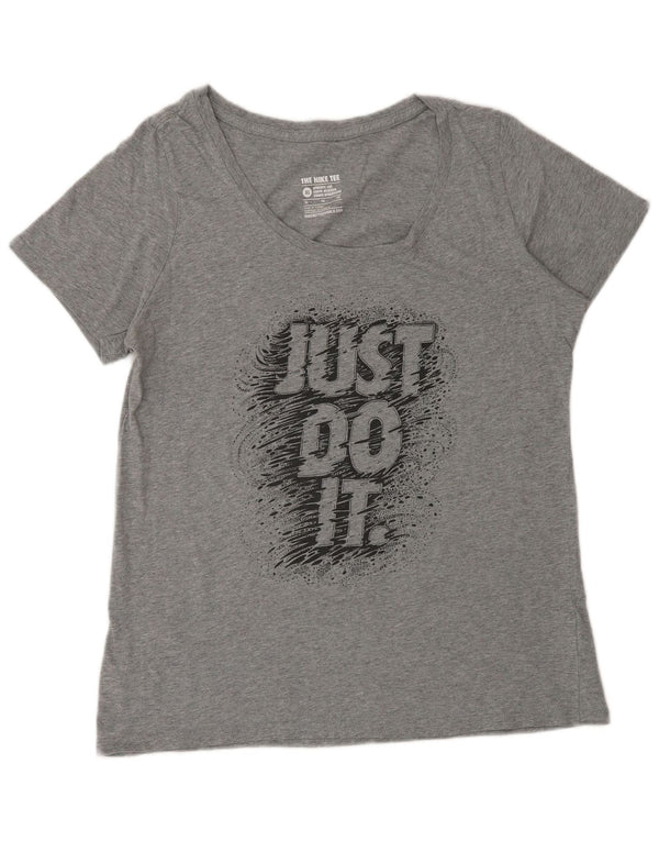 Nike Ženska majica kratkih rukava s grafičkim motivima UK 18 XL sivi pamuk