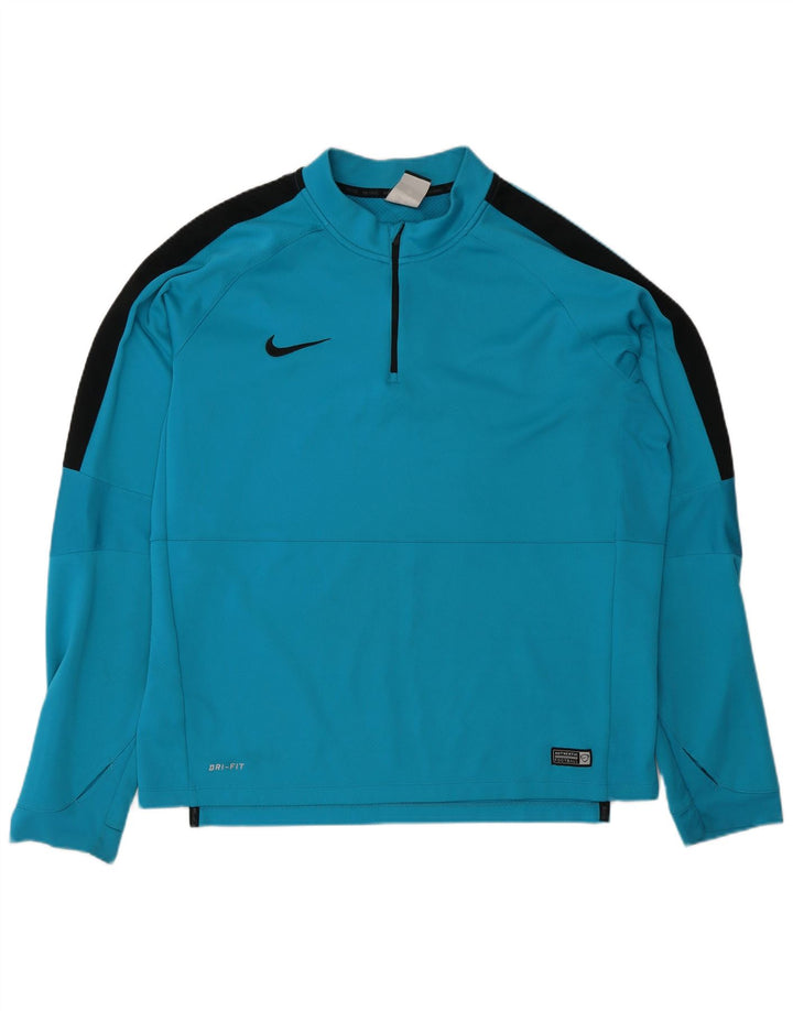 Nike Dri Fit majica s patentnim izrezom i gornji dio trenirke XL plave boje