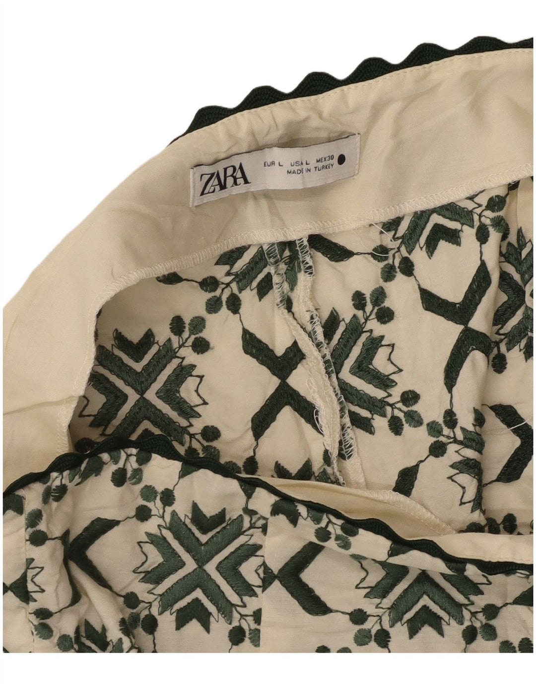 Zara ženske ležerne kratke hlače Large W30 Off White Geometric