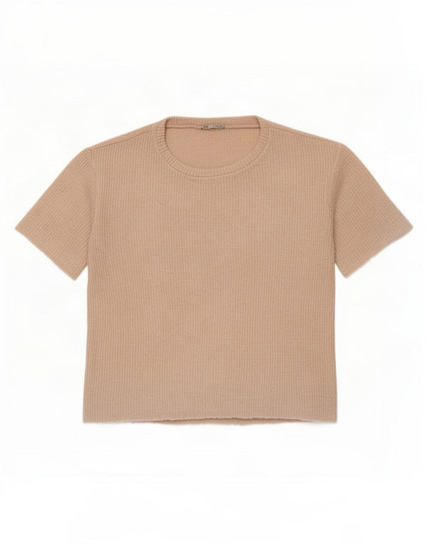 Zara ženska prevelika majica kratkih rukava UK 16 Large Beige