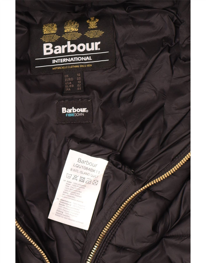 Barbour ženska podstavljena jakna s kapuljačom UK 14 veliki crni poliamid