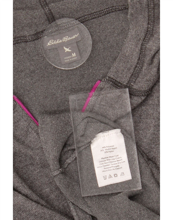 EDDIE BAUER Womens Zip Hoodie Sweater UK 12 Medium Grey Polyester Vintage Eddie Bauer and Second-Hand Eddie Bauer from Messina Hembry 
