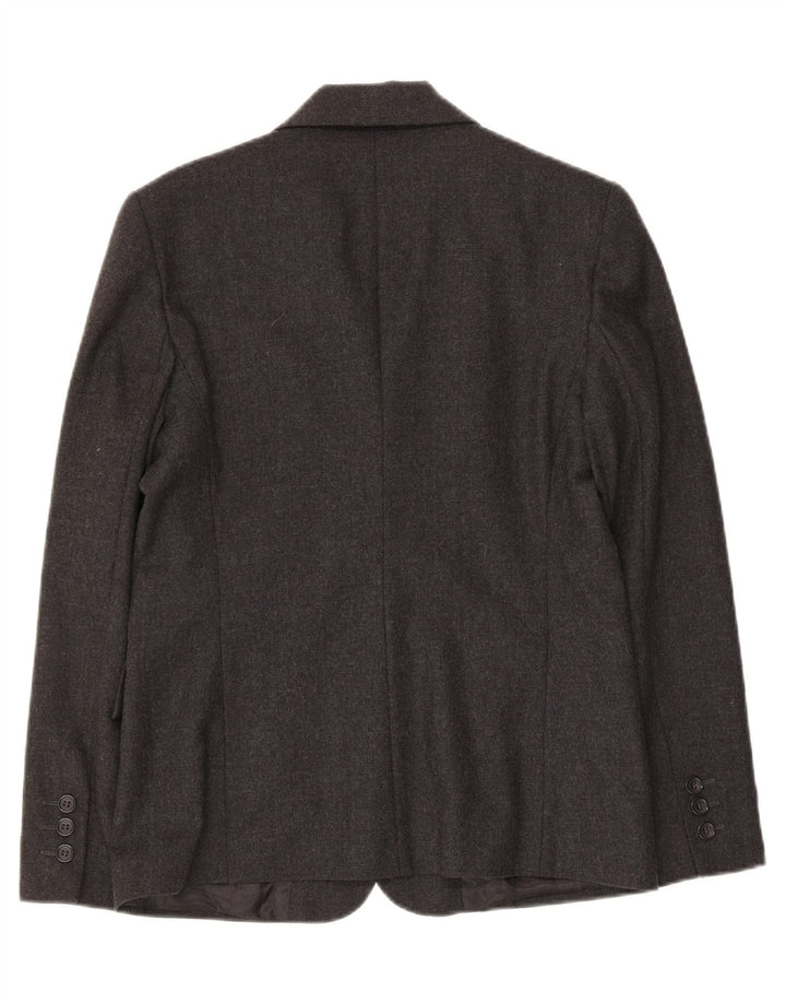 GIANFREDIANI Womens 2 Button Blazer Jacket IT 42 Medium Grey Virgin Wool