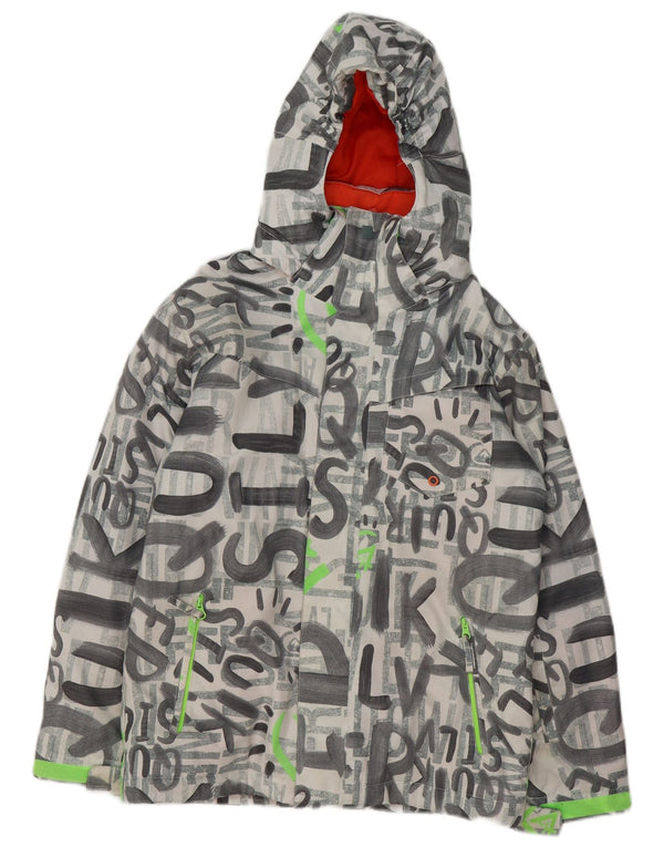 Quiksilver Boys grafička skijaška jakna s kapuljačom 13-14 godina velika siva poliester