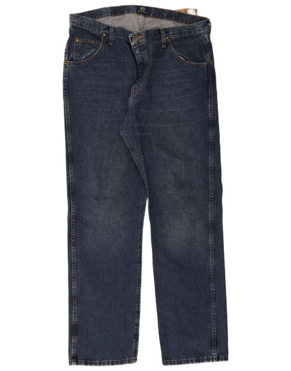 Wrangler muške ravne traperice W38 L32 plavi pamuk
