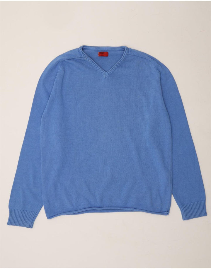 LEVI'S Mens V-Neck Jumper Sweater XL Blue Cotton Vintage Levi's and Second-Hand Levi's from Messina Hembry 