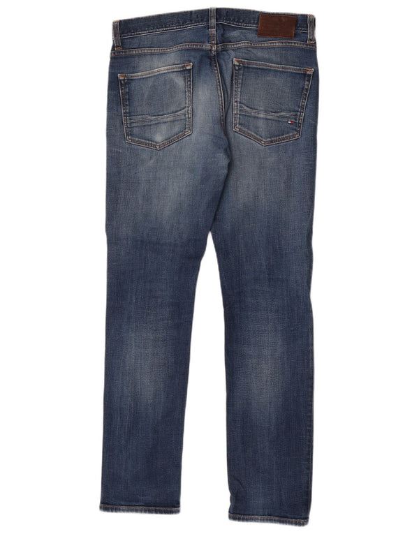 Tommy Hilfiger Mens Denton Straight Jeans W32 L32 Plavi pamuk