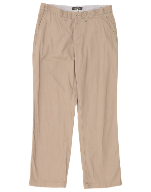 Marks & Spencer muške ravne chino hlače W36 L31 sivi poliester