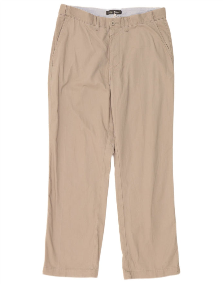 Marks & Spencer muške ravne chino hlače W36 L31 sivi poliester