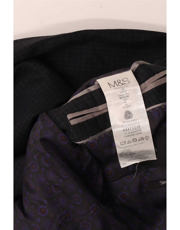 Marks & Spencer muška jakna sa 2 gumba UK 36 Mala siva karirana vuna