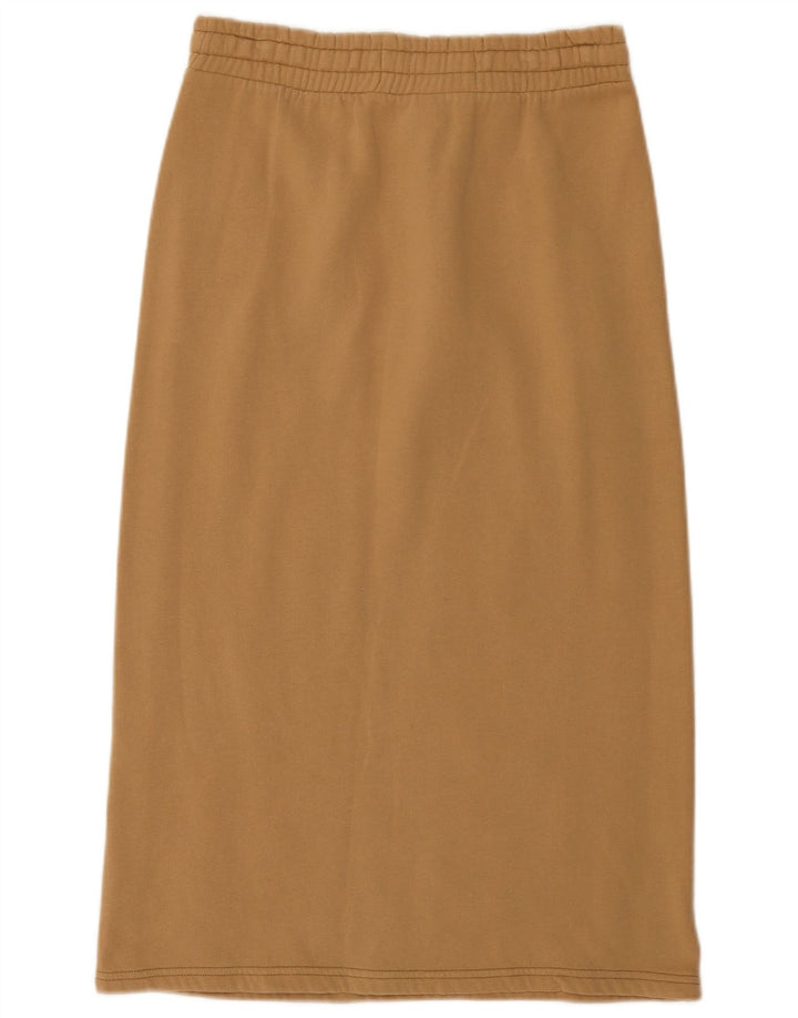 Benetton ženska midi suknja srednje veličine W28 bež pamuk