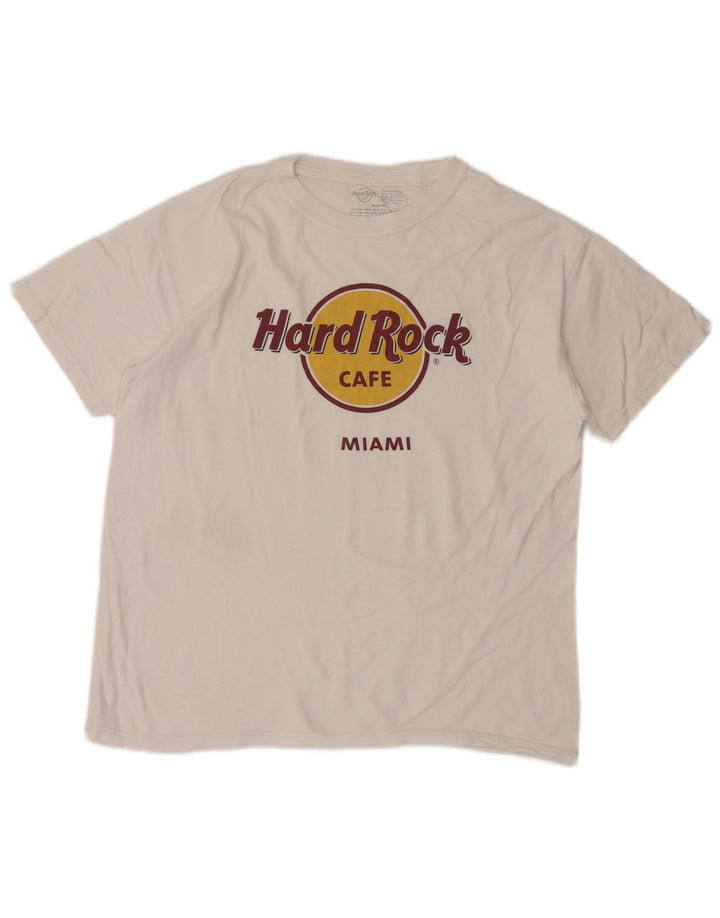 Hard Rock ženska majica kratkih rukava Miami Graphic UK 14 Srednje bijeli pamuk