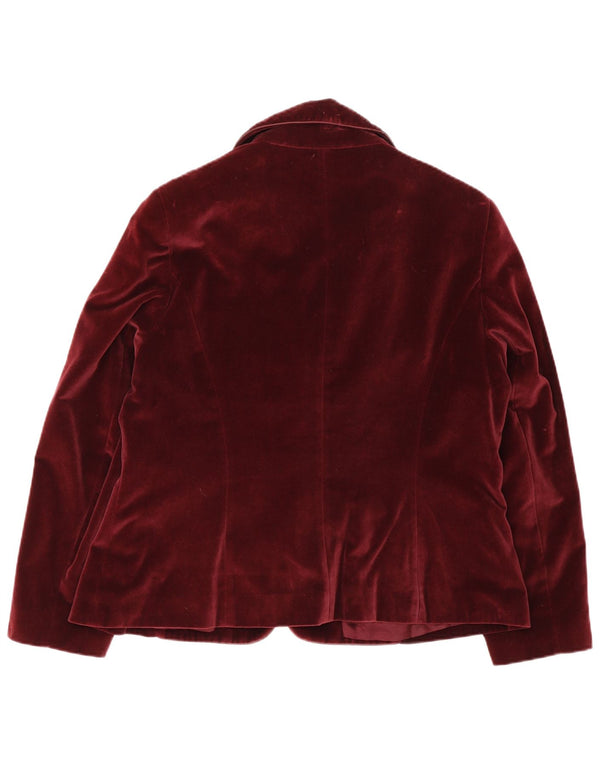Rowland's ženska jakna od baršunastog sakoa s 3 gumba UK 18 XL Bordo pamuk