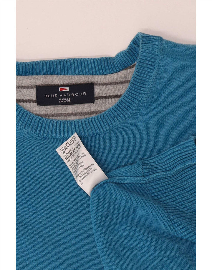 Marks & Spencer muški pulover s okruglim izrezom XL pamuk Blue Harbor