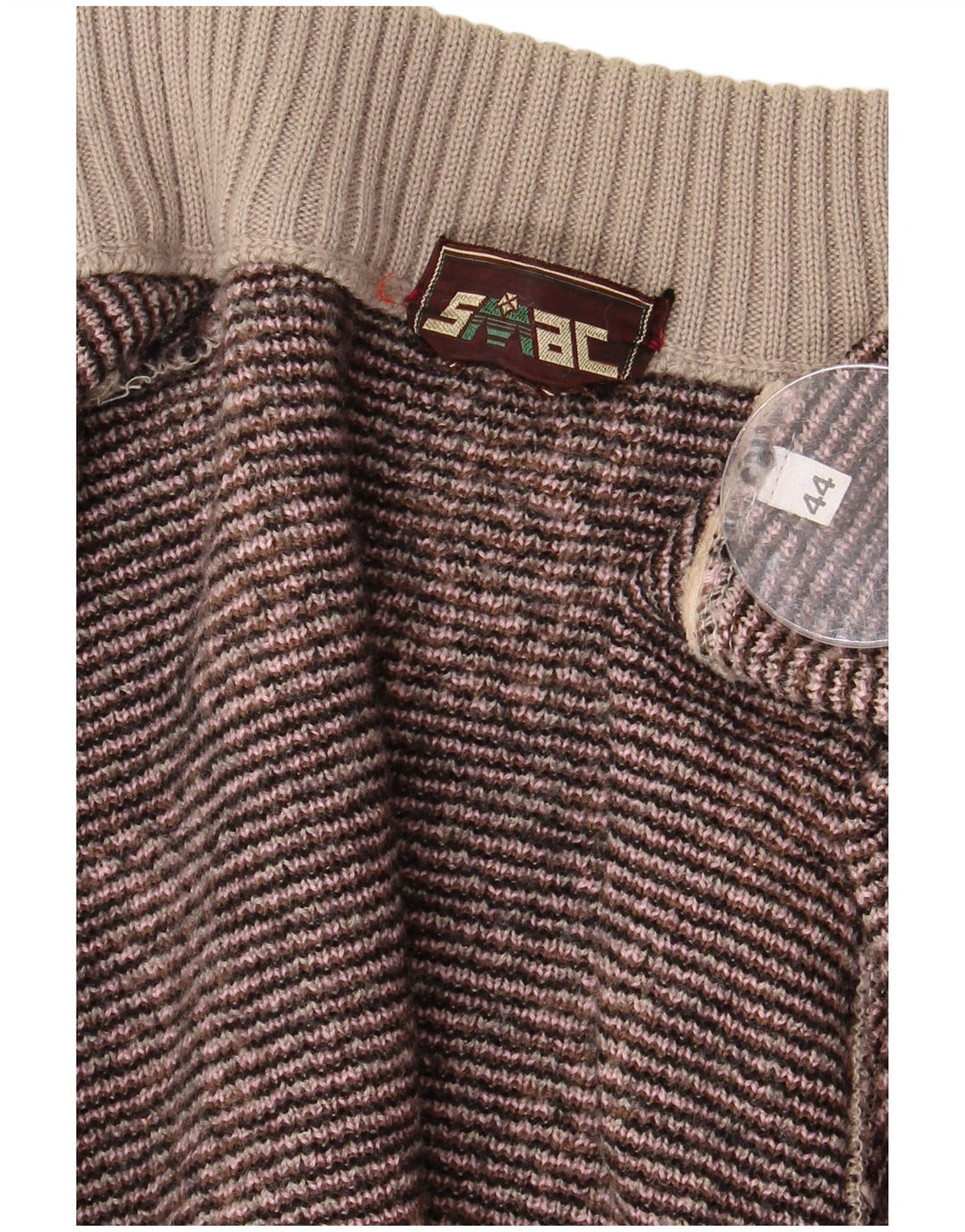 VINTAGE ženski otvoreni kardigan pulover IT 44 srednje smeđe geometrijske veličine