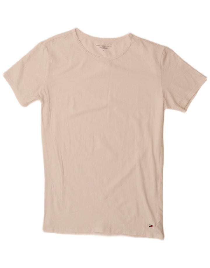 TOMMY HILFIGER Mens T-Shirt Top Medium White Cotton