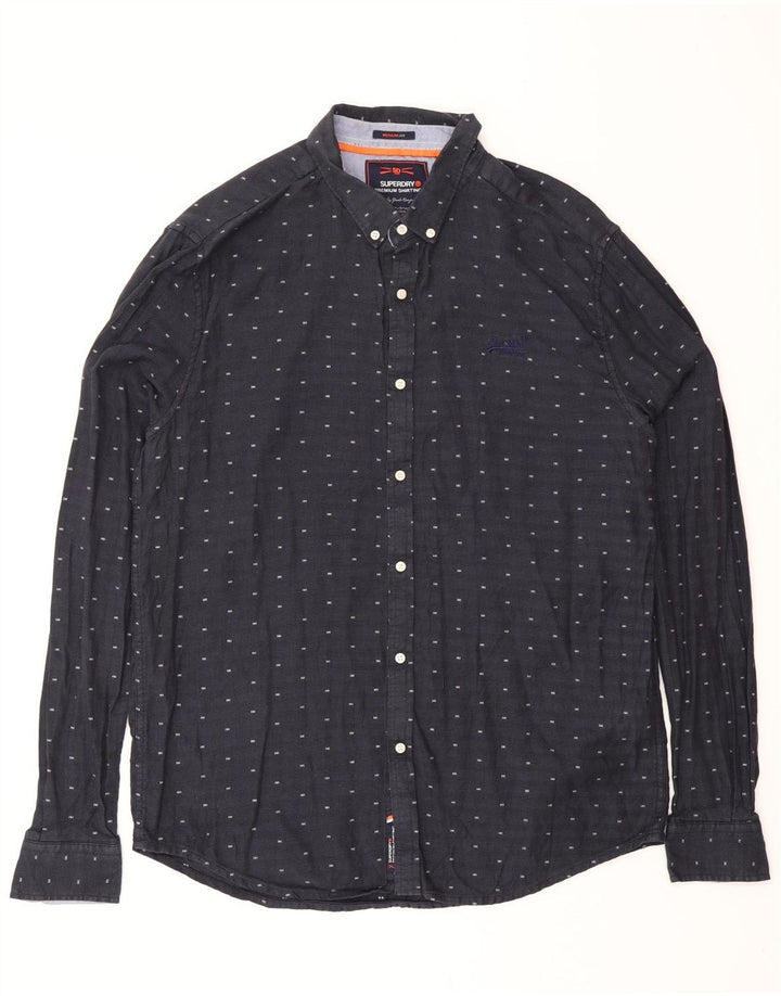 SUPERDRY muška majica standardnog kroja XL tamnoplavi pamuk na točkice