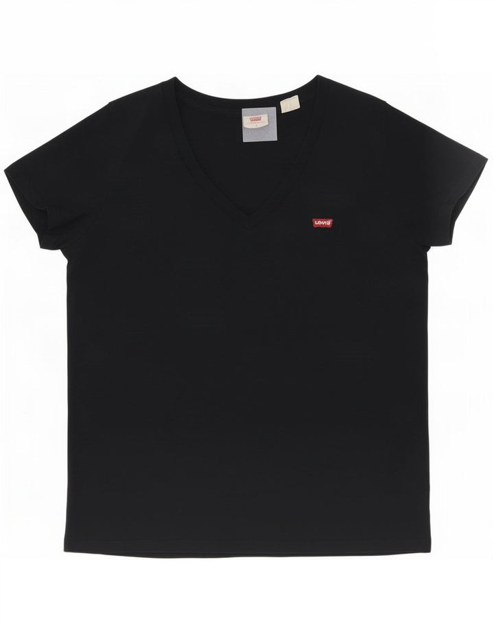 Levi's ženska majica kratkih rukava UK 14 srednje crni pamuk
