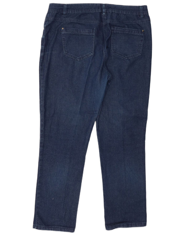 M&Co ženske sužene traperice visokog struka UK 18 XL W38 L30 plavi pamuk
