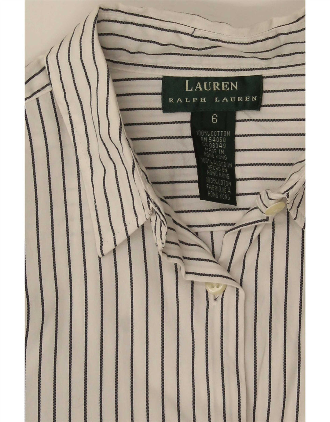Ženska košulja Ralph Lauren US 6 srednje bijele pruge, pamuk