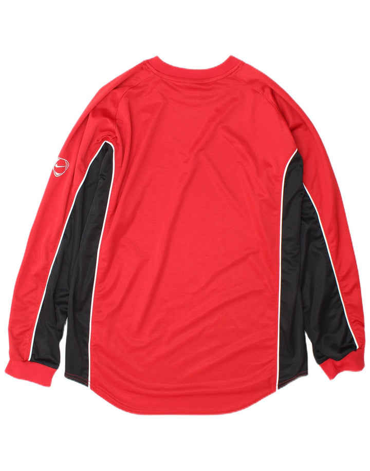 Nike Muška majica dugih rukava UK 42/44 veliki crveni poliester u boji