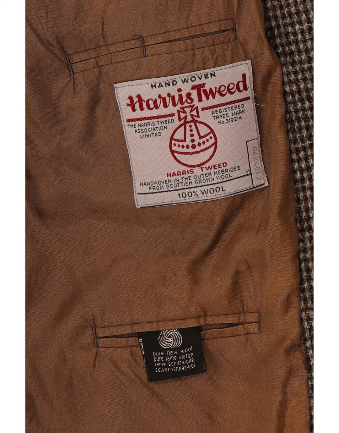 Harris Tweed Muški sako sa 2 gumba UK 38 Srednje smeđa ptičica